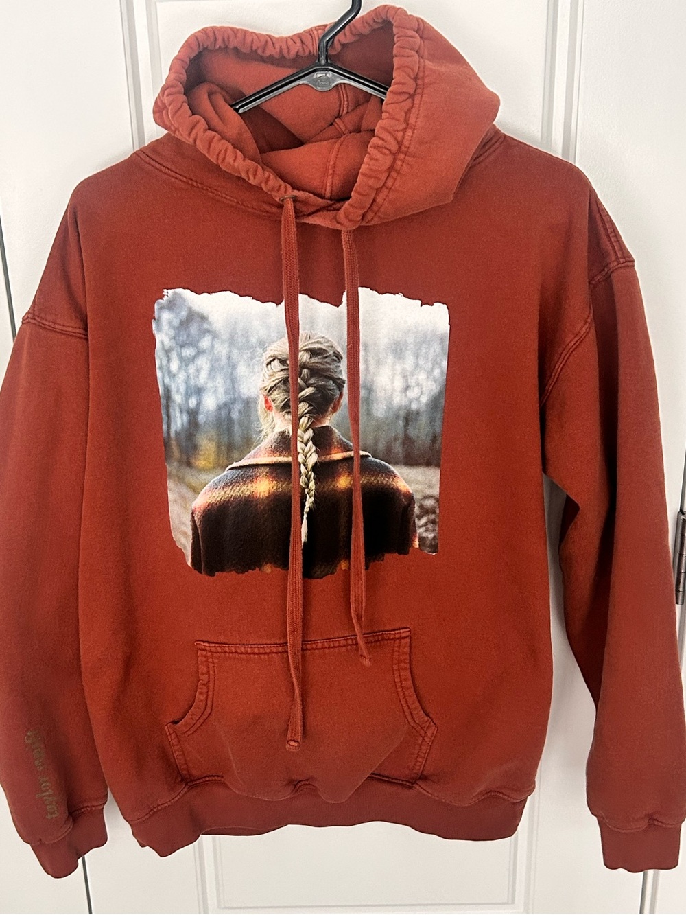 Taylor Swift Evermore Bandit Like Me Hoodie Medium Rust Orange